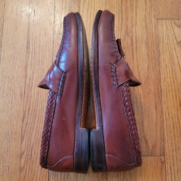 Allen Edmonds MAXFIELD‎ Brown Tassel Loafers 9.5D Braided Leather Dress Shoes main image 9